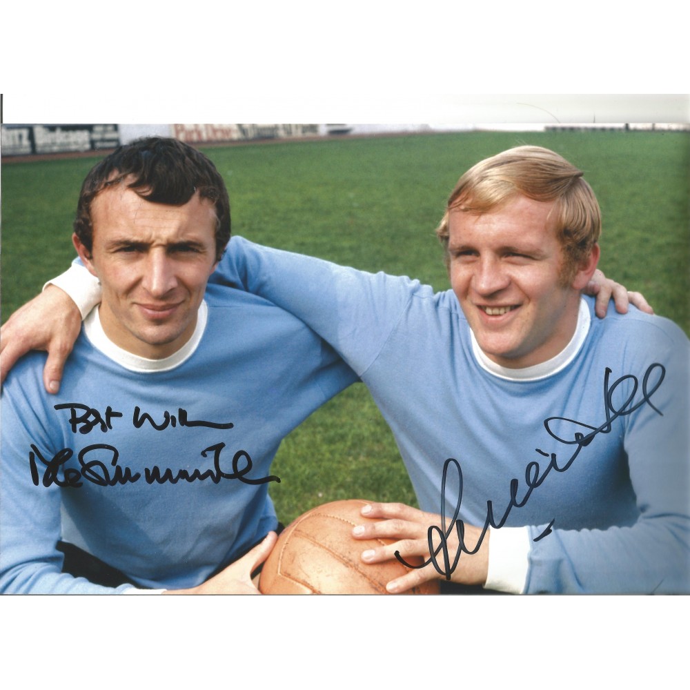 Mike Sumerbee and Francis Lee Manchester City Signed 10 x 8 inch football photo. Mike Sumerbee and Francis Lee Manchester City Signed 10 x 8 inch football photo.
