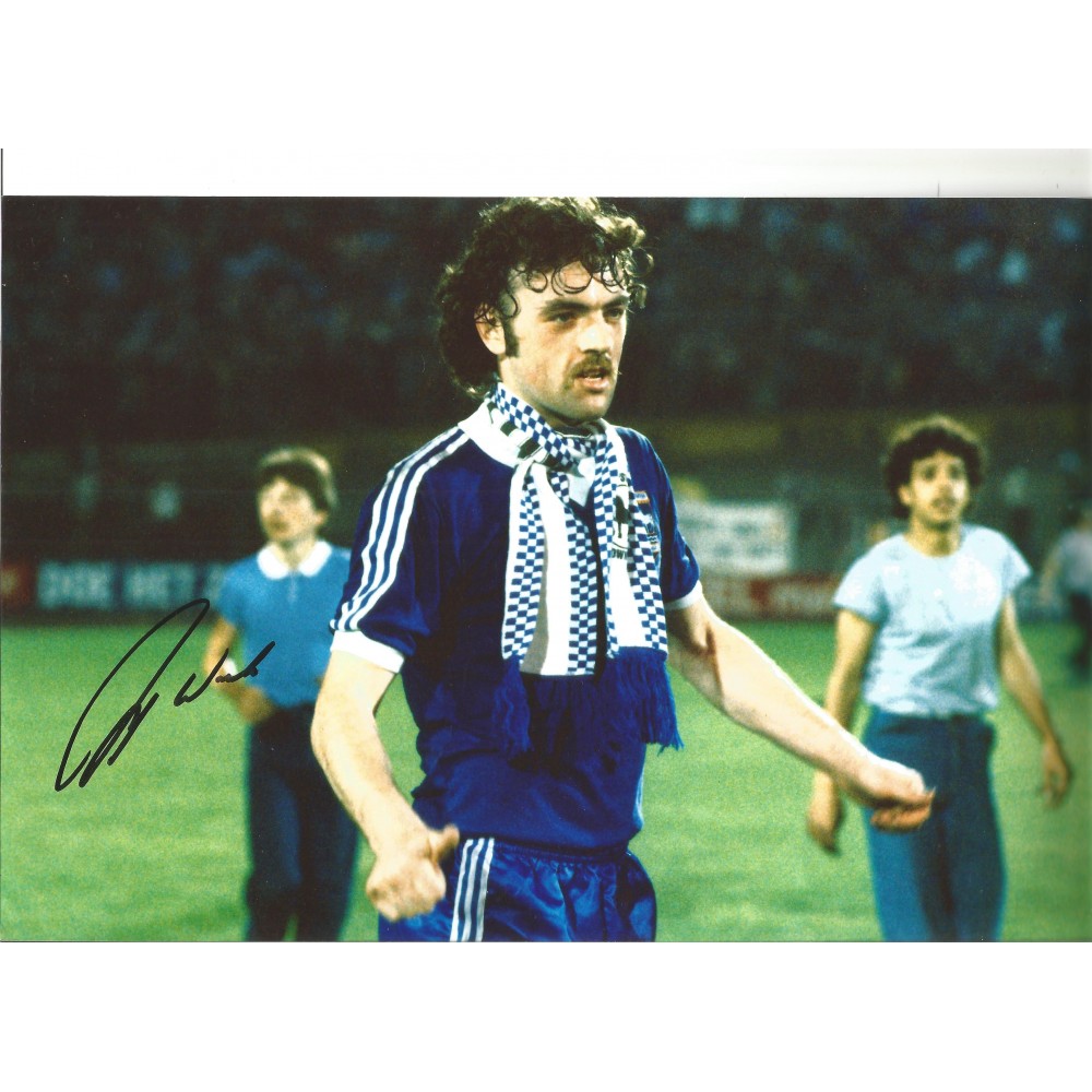 John Wark Ipswich Town Signed 10 x 8 inch football photo.