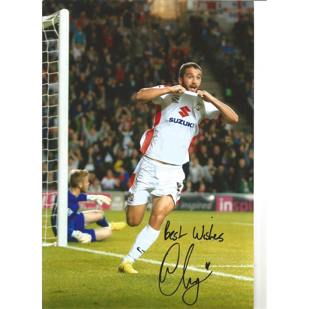 Will Grigg Wimbledon Signed 10 x 8 inch football photo. Will Grigg Wimbledon Signed 10 x 8 inch football photo.
