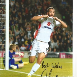 Will Grigg Wimbledon Signed 10 x 8 inch football photo.