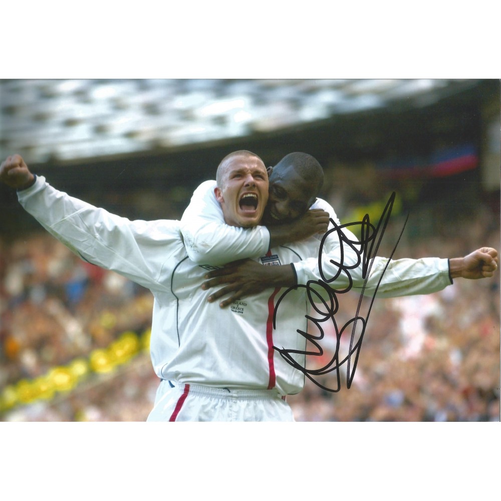 Emile Heskey England Signed 10 x 8 inch football photo. Emile Heskey England Signed 10 x 8 inch football photo.