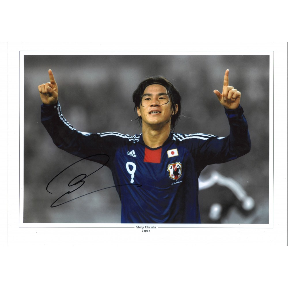 Shinji Okazaki Collage Japan Signed 16 x 12 inch football photo. Shinji Okazaki Collage Japan Signed 16 x 12 inch football photo.