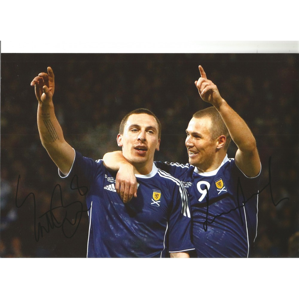 Scott Brown and Kenny Miller Scotland Signed 10 x 8 inch football photo.