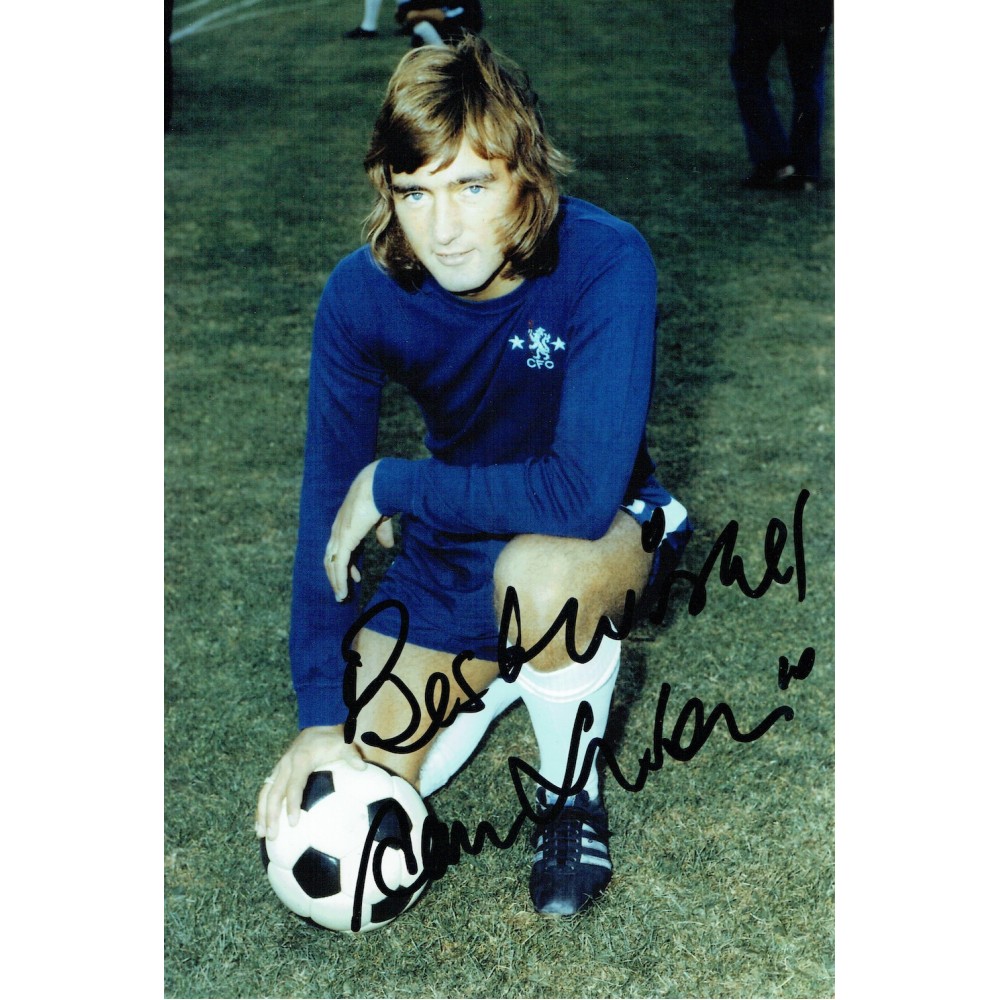 Alan Hudson Autograph Signed Chelsea 12 x 8 inch Colour Football Photograph. Alan Hudson Autograph Signed Chelsea 12 x 8 inch Colour Football Photograph.