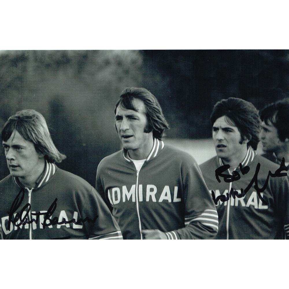 Peter Barnes & Bob Latchford Dual Signed 8x10 England Photograph Peter Barnes & Bob Latchford Dual Signed 8x10 England Photograph