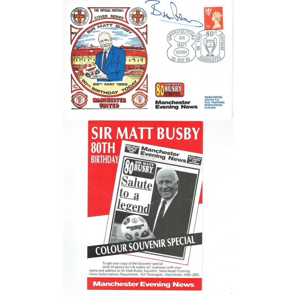 Bryan Robson Signed Manchester Utd Matt Busby 80th Birthday Cover Series Envelope Bryan Robson Signed Manchester Utd Matt Busby 80th Birthday Cover Series Envelope