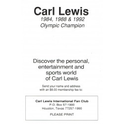 Carl Lewis Autograph Signed (First Name Only) 6 x 4 Inch Official Promo Photo Card