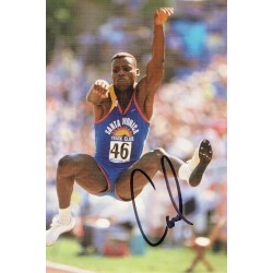 Carl Lewis Autograph Signed (First Name Only) 6 x 4 Inch Official Promo Photo Card