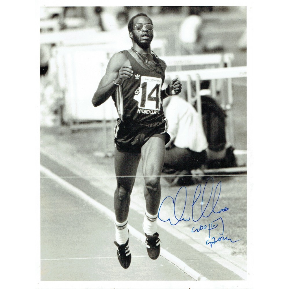 Edwin Moses Autograph Signed Hurdles 7 x 9 Inch Rare Official Press Photograph Edwin Moses Autograph Signed Hurdles 7 x 9 Inch Rare Official Press Photograph
