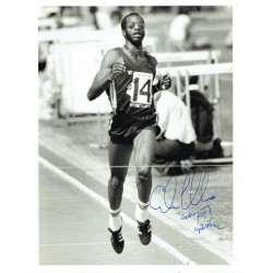 Edwin Moses Autograph Signed Hurdles 7 x 9 Inch Rare Official Press Photograph
