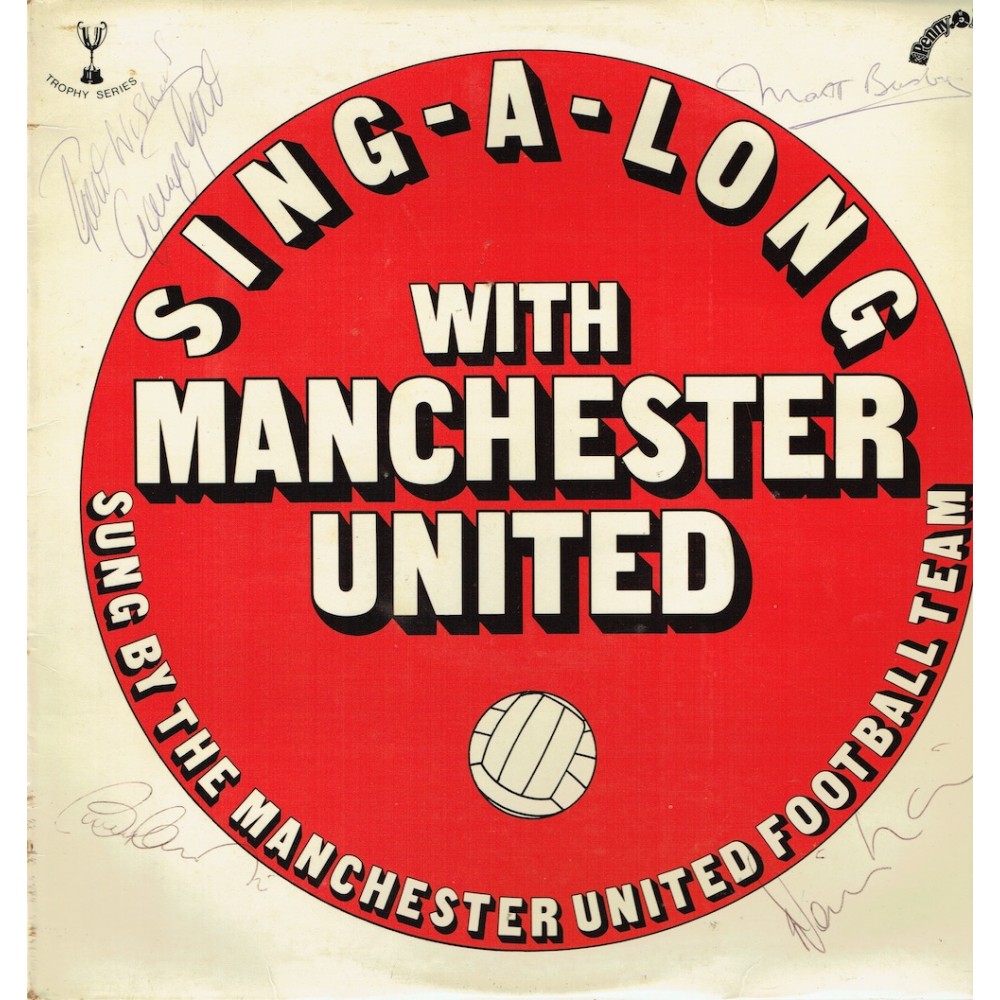 Manchester United 1968 Signed Record Sleeve Signed By Matt Busby, George Best, Denis Law & Bobby Charlton 1968 European Cup Winners Record Sleeve Front Only