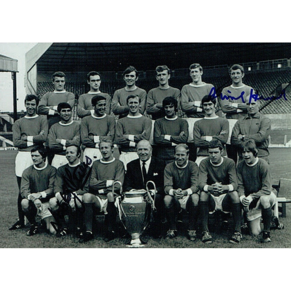 Nobby Stiles & David Herd Dual Signed Manchester Utd 7 x 5 Inch Photograph Nobby Stiles & David Herd Dual Signed Manchester Utd 7 x 5 Inch Photograph