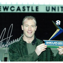 Alan Shearer Signed Newcastle Barcl;aycard Player of The Month 8x10 Inch Photograph Alan Shearer Signed Newcastle Barcl;aycard Player of The Month 8x10 Inch Photograph