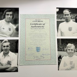 England Centurions Signed By Bobby Moore, Peter Shilton, Bobby Charlton, Billy Wright 