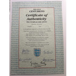England Centurions Signed By Bobby Moore, Peter Shilton, Bobby Charlton, Billy Wright 