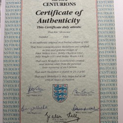 England Centurions Signed By Bobby Moore, Peter Shilton, Bobby Charlton, Billy Wright England Centurions Signed By Bobby Moore, Peter Shilton, Bobby Charlton, Billy Wright