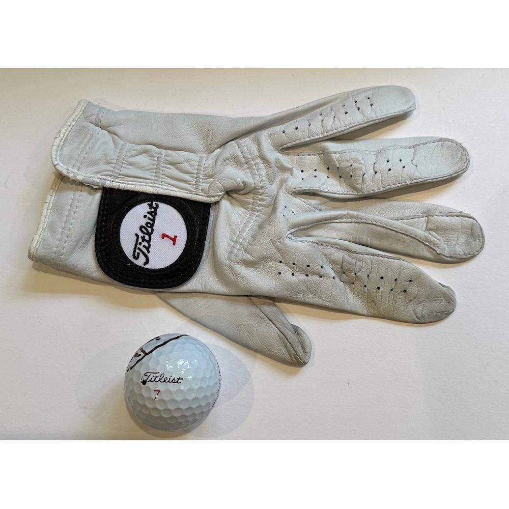 GREGORY HAVRET (2007 SCOTTISH OPEN CHAMPION) PLAYERS SIGNED WORN GOLF GLOVE AND GOLF BALL GREGORY HAVRET (2007 SCOTTISH OPEN CHAMPION) PLAYERS SIGNED WORN GOLF GLOVE AND GOLF BALL