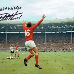 Geoff Hurst Signed 12 x 8 Inch World Cup1966 Colour Photograph Geoff Hurst Signed 12 x 8 Inch World Cup1966 Colour Photograph