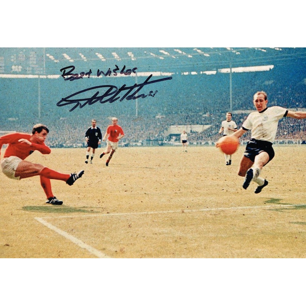 Geoff Hurst Signed 12 x 8 Inch World Cup1966 Colour Photograph Geoff Hurst Signed 12 x 8 Inch World Cup1966 Colour Photograph