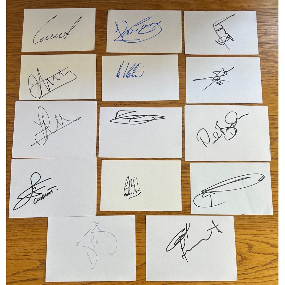 Newcastle United 14 Signed White Index & Post Cards All Ex Toon Players Newcastle United 14 Signed White Index & Post Cards All Ex Toon Players