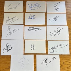 Newcastle United 14 Signed White Index & Post Cards All Ex Toon Players
