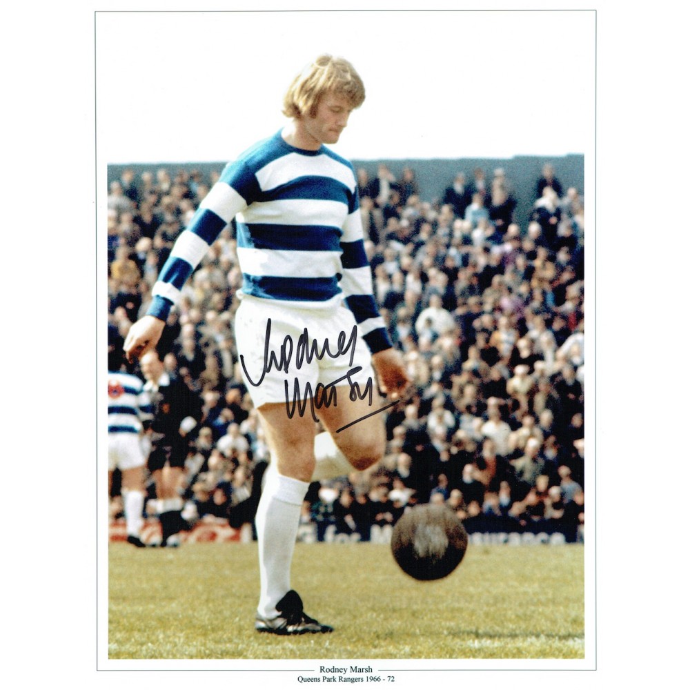 Rodney Marsh Signed QPR 16 x 12 inch football photo. Rodney Marsh Signed QPR 16 x 12 inch football photo.