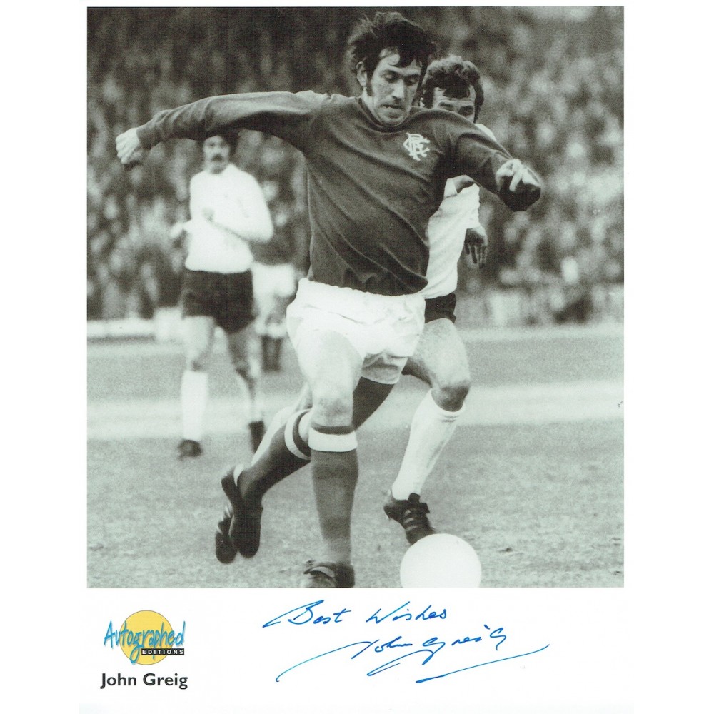 John Greig Rangers Signed 10 x 8 inch Autographed Editions Football Photograph. John Greig Rangers Signed 10 x 8 inch Autographed Editions Football Photograph.