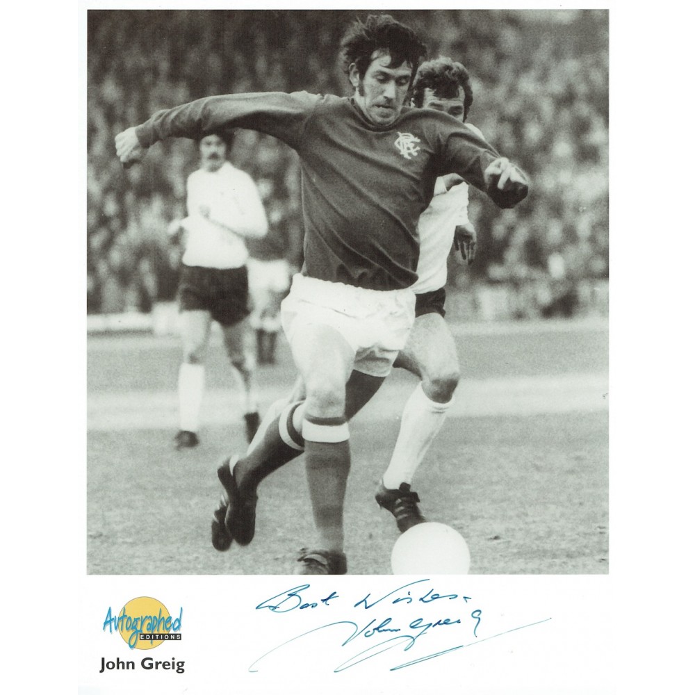John Greig Rangers Signed 10 x 8 inch Autographed Editions Football Photograph. John Greig Rangers Signed 10 x 8 inch Autographed Editions Football Photograph.