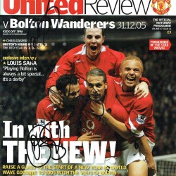 Manchester Utd Programme 2005 Signed By Ole Gunnar Solskjaer, Ryan Giggs & Rio Ferdinand Manchester Utd Programme 2005 Signed By Ole Gunnar Solskjaer, Ryan Giggs & Rio Ferdinand