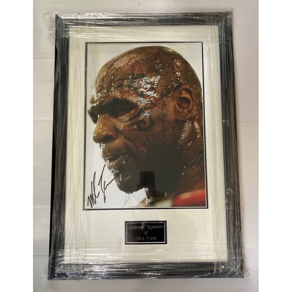 Mike Tyson Signed 16x12 Inch Boxing Photograph Framed Display Mike Tyson Signed 16x12 Inch Boxing Photograph Framed Display