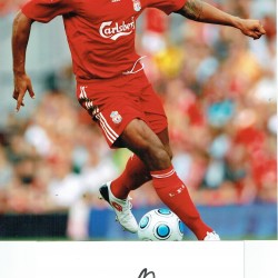 Glen Johnson Signed White Card Together With 10x8 Liverpool Colour Football Photograph Glen Johnson Signed White Card Together With 10x8 Liverpool Colour Football Photograph