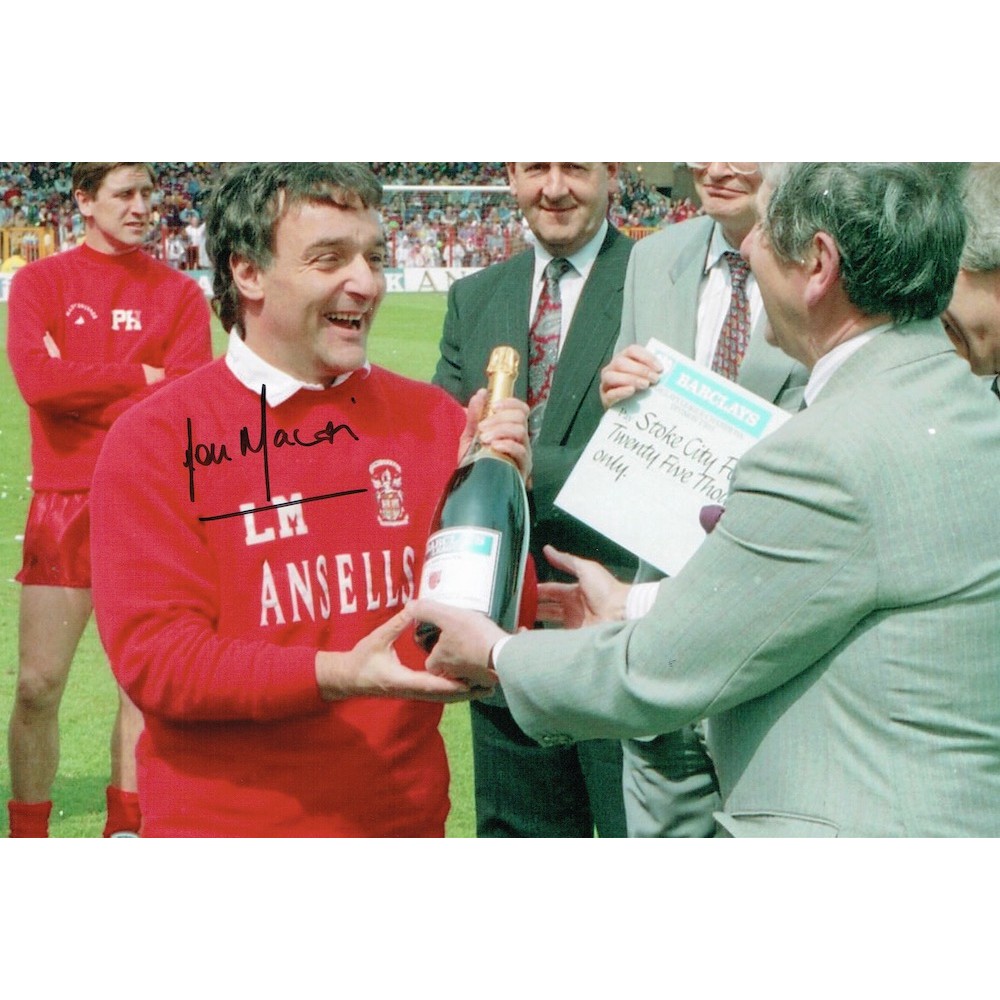 Lou Macari Stoke signed 12 x 8 inch football photo. Lou Macari Stoke signed 12 x 8 inch football photo.