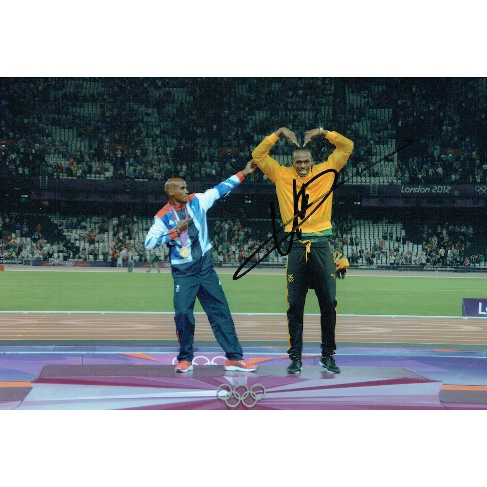 Usain Bolt Signed 2012 London Olympics 8x12 Inch Photograph Usain Bolt Signed 2012 London Olympics 8x12 Inch Photograph