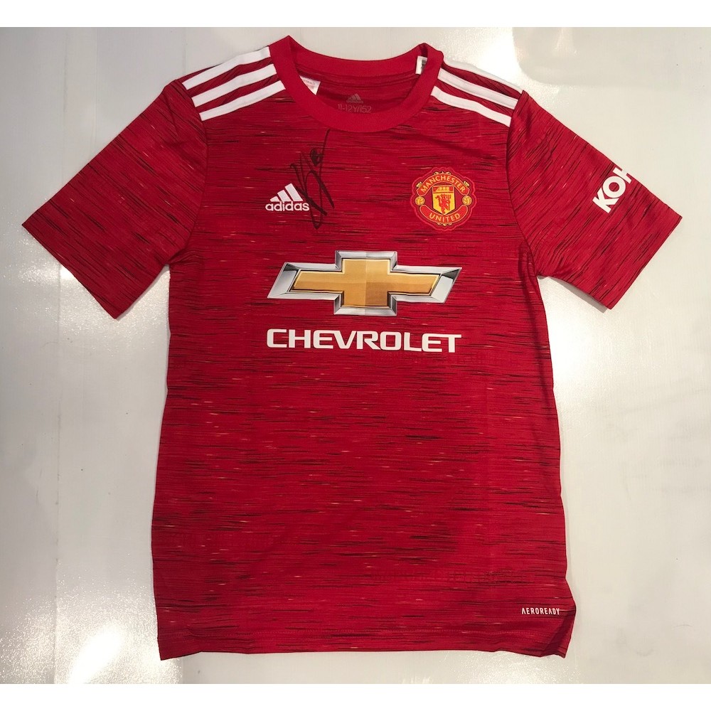 Bruno Fernandes Autograph Signed Manchester United Childs Size Football Shirt Bruno Fernandes Autograph Signed Manchester United Childs Size Football Shirt