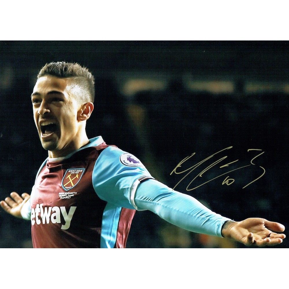 Manuel Lanzini Signed West Ham 16x12 Football Photograph Manuel Lanzini Signed West Ham 16x12 Football Photograph