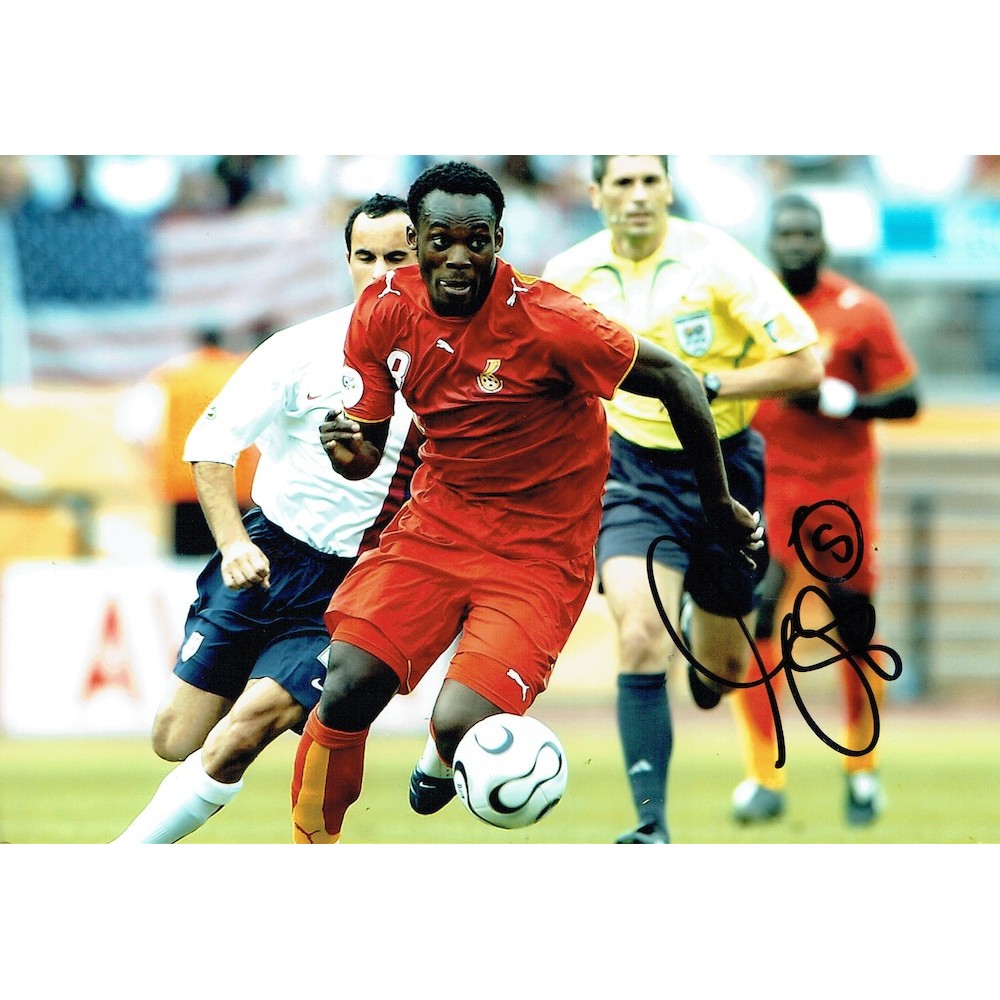 Michael Essien Signed 8x12 Ghana World Cup Football Photograph Michael Essien Signed 8x12 Ghana World Cup Football Photograph