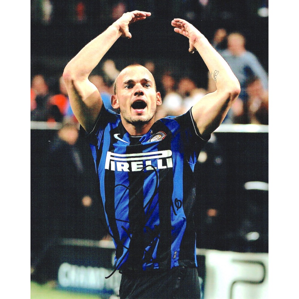 Wesley Sneijder Signed 8x10 Inter Milan Football Photograph