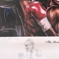 Evander Holyfield & Lee Bivens Artist's Proof With Doodle Dual Signed THE REAL DEAL Ltd Edition 35/50 AP Print RARE Evander Holyfield & Lee Bivens Artist's Proof With Doodle Dual Signed THE REAL DEAL Ltd Edition 35/50 AP Print RARE