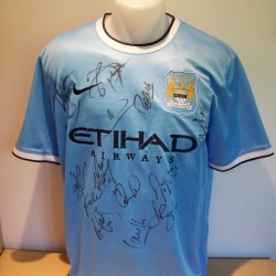Manchester City Squad Signed 2013/14 Season Signed By 14 Players Official Nike Football Shirt Manchester City Squad Signed 2013/14 Season Signed By 14 Players Official Nike Football Shirt