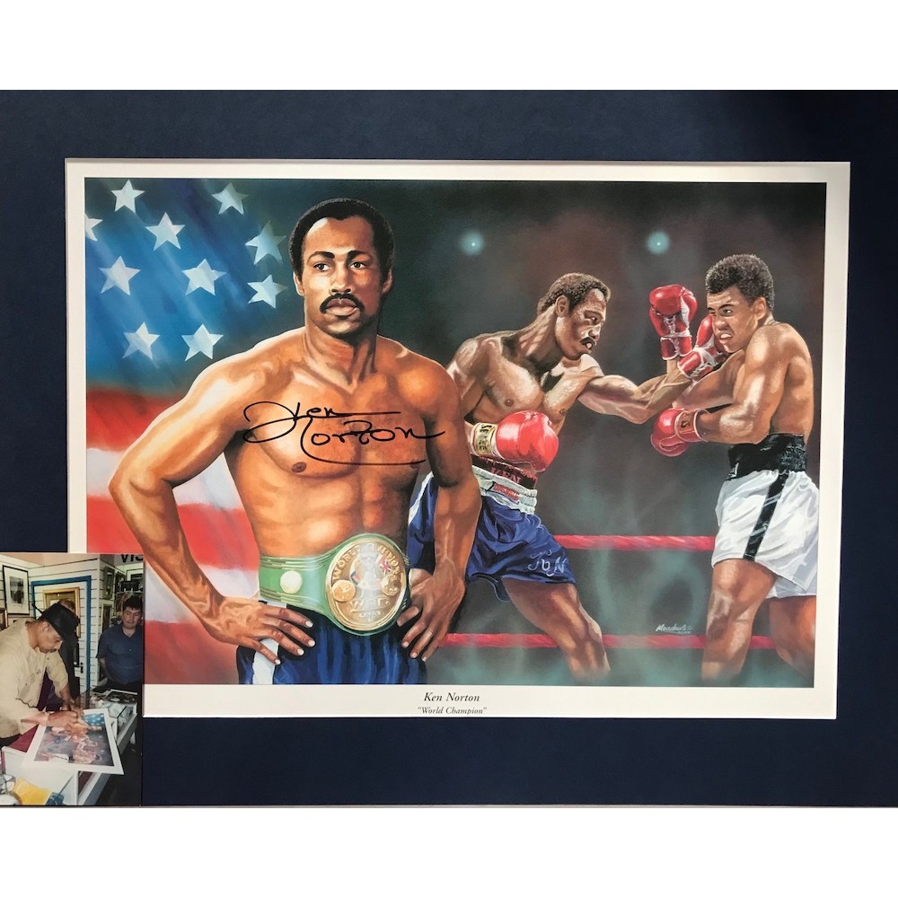 Ken Norton Signed & Mounted Boxing Print Ken Norton Signed & Mounted Boxing Print
