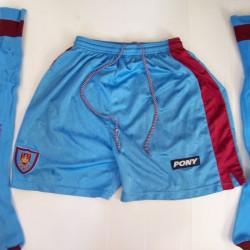 Tony Cottee 1990's West Ham Worn Away Kit Pony Shorts & Socks Tony Cottee 1990's West Ham Worn Away Kit Pony Shorts & Socks