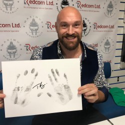 Boxing Tyson Fury Original Signed 16x12 Inch Limited Edition Actual Ink Hand Prints 