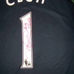 Petr Cech Signed Match Worn 2009/10 Chelsea Double Season Away Football Shirt