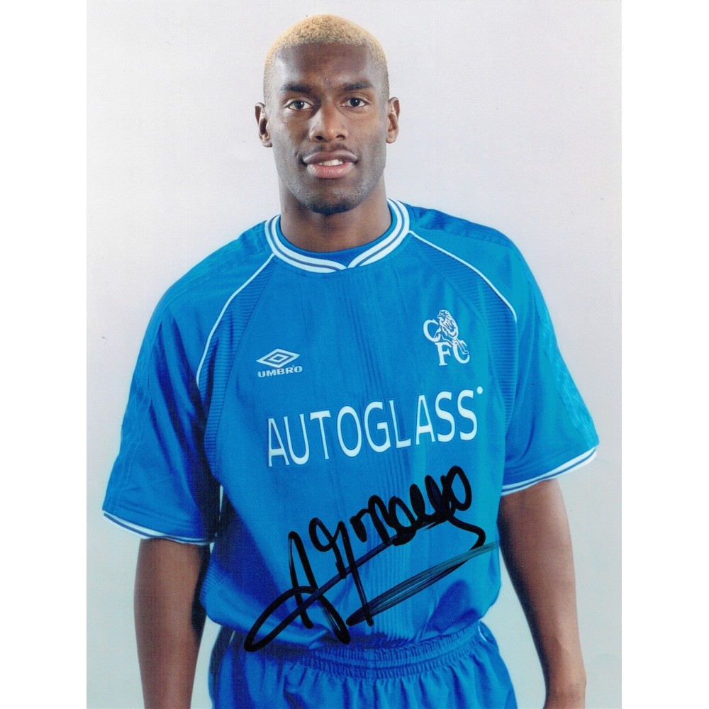 Bernard Lambourde Signed Chelsea 8x10 Inch Football Photograph Bernard Lambourde Signed Chelsea 8x10 Inch Football Photograph