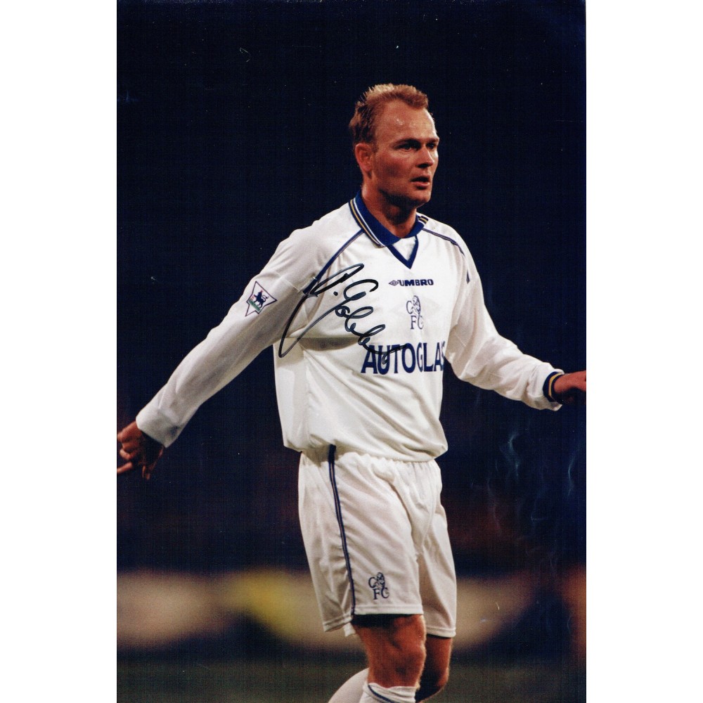 Bjarne Goldbaek Signed Chelsea 8x12 Inch Football Photograph Bjarne Goldbaek Signed Chelsea 8x12 Inch Football Photograph