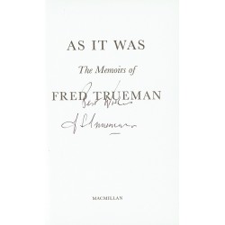 Fred Trueman Autographed 'AS IT WAS The Memoirs of FRED TRUEMAN' Hardback Cricket Book