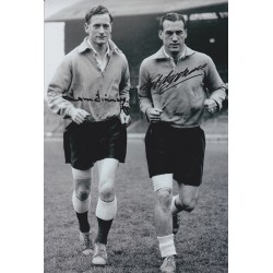 Tom Finney & Nat Lofthouse Signed 8x12 England Football Photograph 