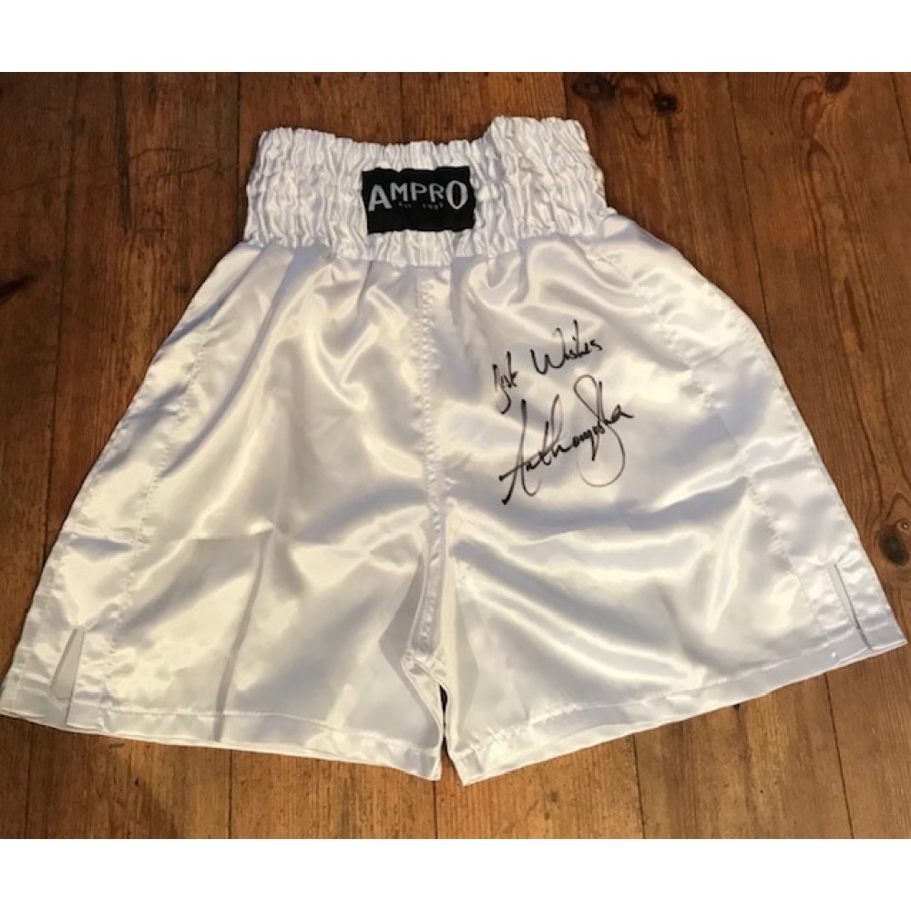 Boxing Anthony Joshua AMPRO Trunks Signed on the 16th February 2015 At Our Exclusive Signing Session.