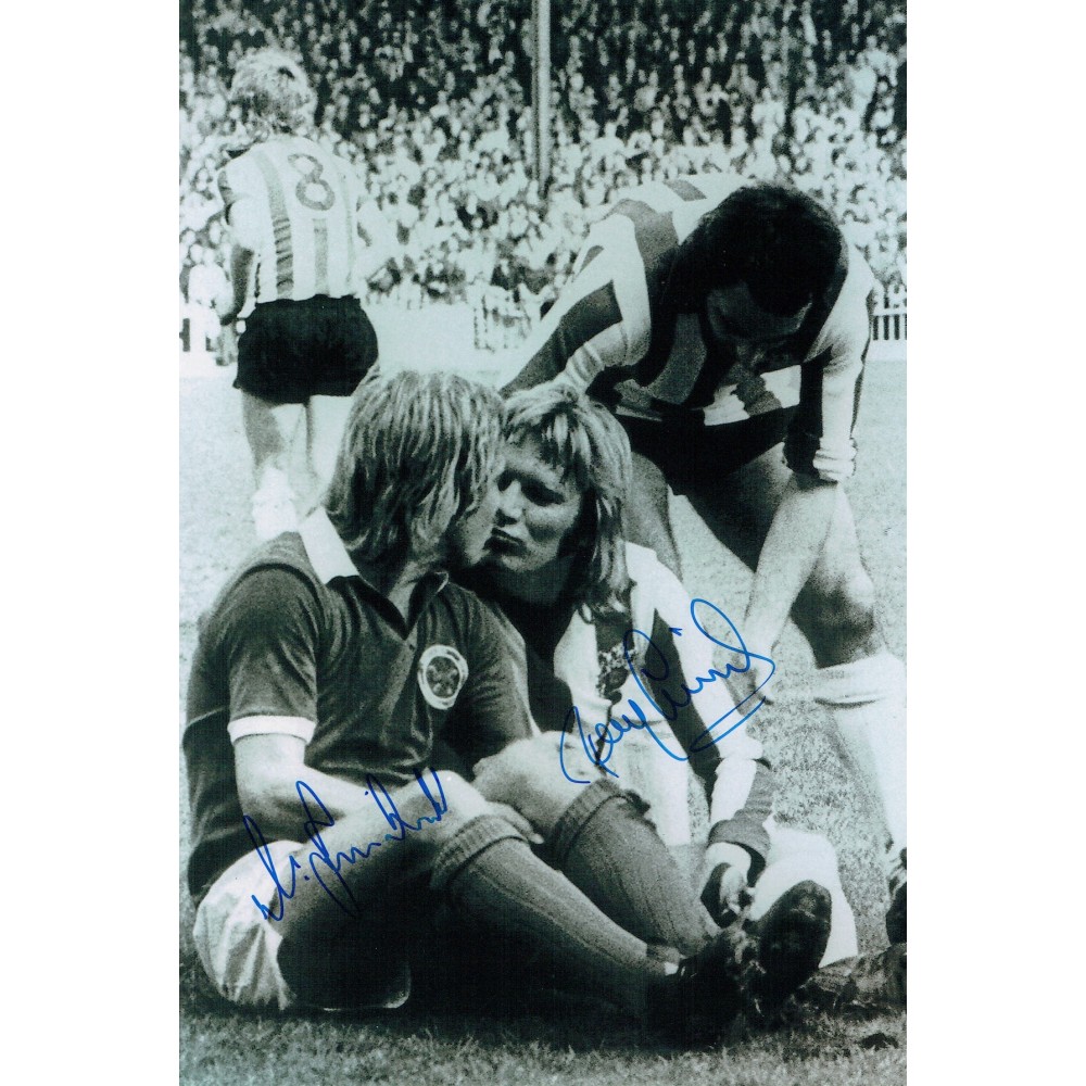 Football Alan Birchenall and Tony Currie Double Signed 10 x 8 inch Black and White Photograph Football Alan Birchenall and Tony Currie Double Signed 10 x 8 inch Black and White Photograph
