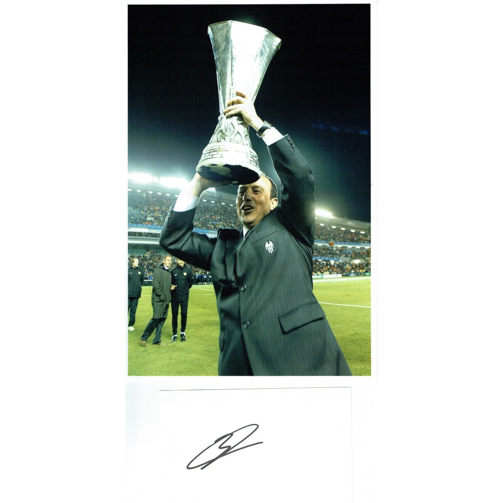 Liverpool Rafael Benitez Signature European Cup Winner 8x12 Photograph Liverpool Rafael Benitez Signature European Cup Winner 8x12 Photograph